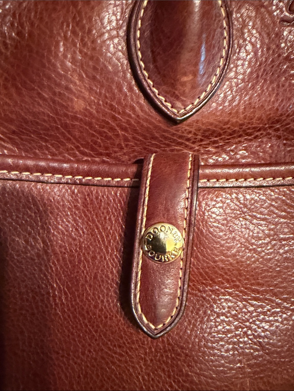 Dooney & Bourke Chestnut Brown Pebbled Leather Satchel